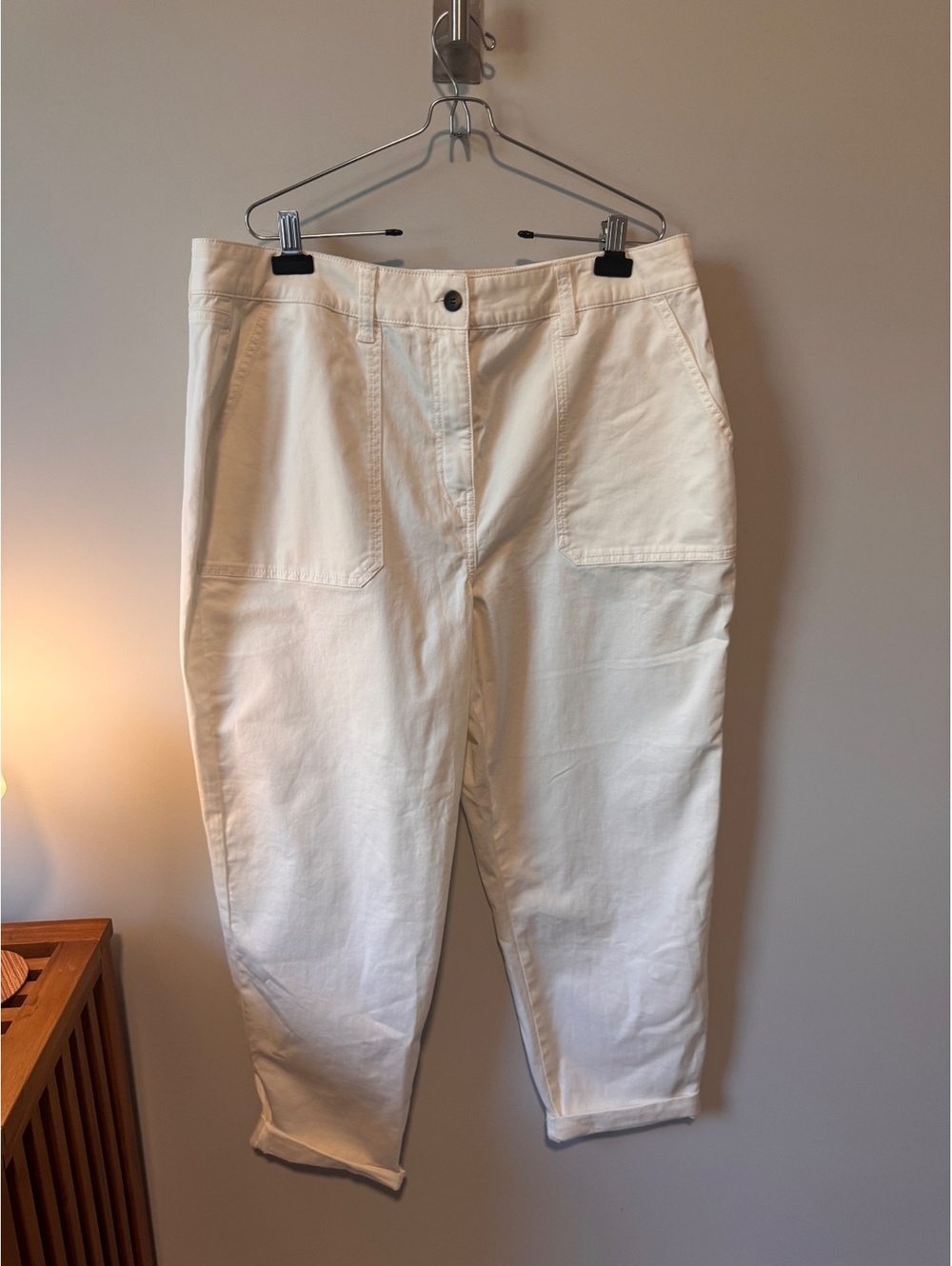 BODEN | Cream Utility Straight Leg Pants Women’s Size 16/18R Cropped Ankle